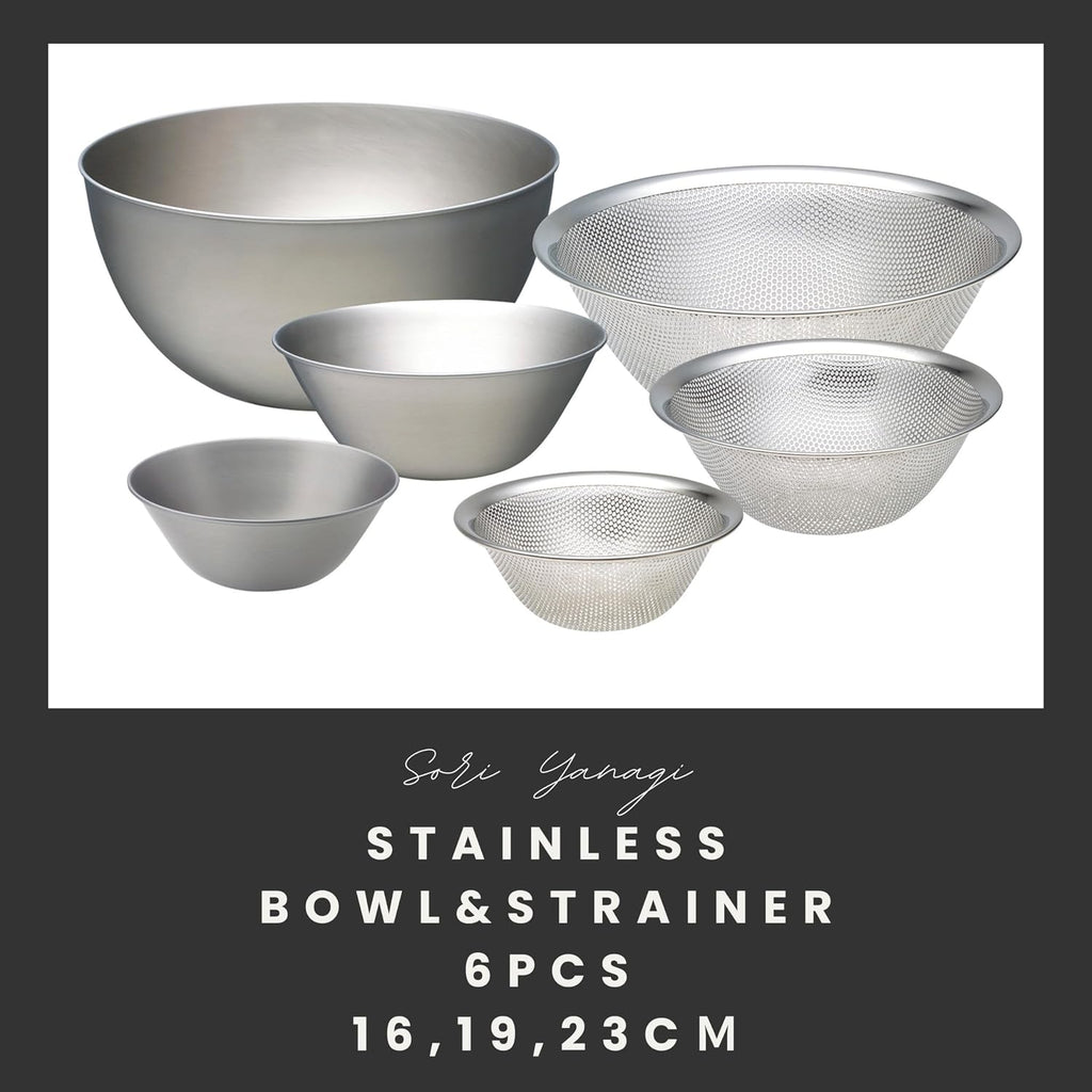 Sori Yanagi stainless bowl punchingstrainer (16.19.23) 6pcs