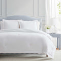 Martha Stewart - Twin Comforter Set, Crisp & Smooth Bedding with a Cotton Percale Lightweight Feel, Reversible 2 Piece Bed Set with Matching Pillowcase (Simple Scallop Pink)