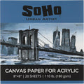 SoHo Urban Artist Acrylic Canvas Pads - Textured Canvas Paper Pad for Painting, Drawing, Pastels, Travel, & More! - [24-Pack - 8x8]
