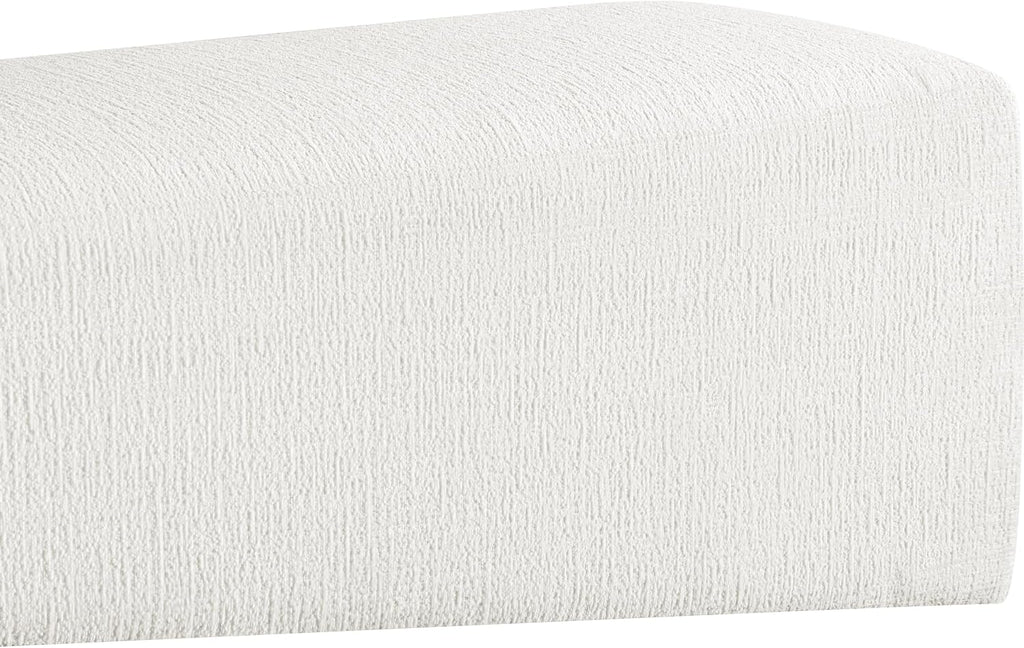 Meridian Furniture Alora Cream Polyester Fabric Bench