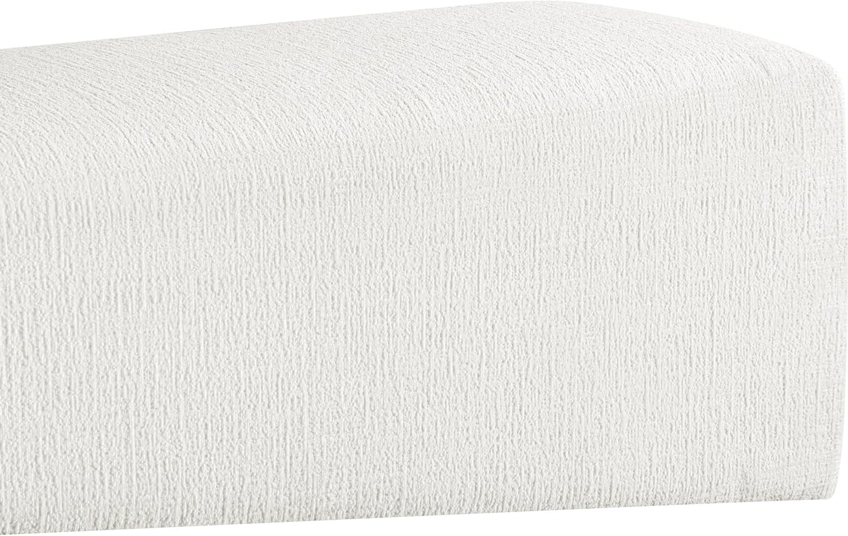 Meridian Furniture Alora Cream Polyester Fabric Bench