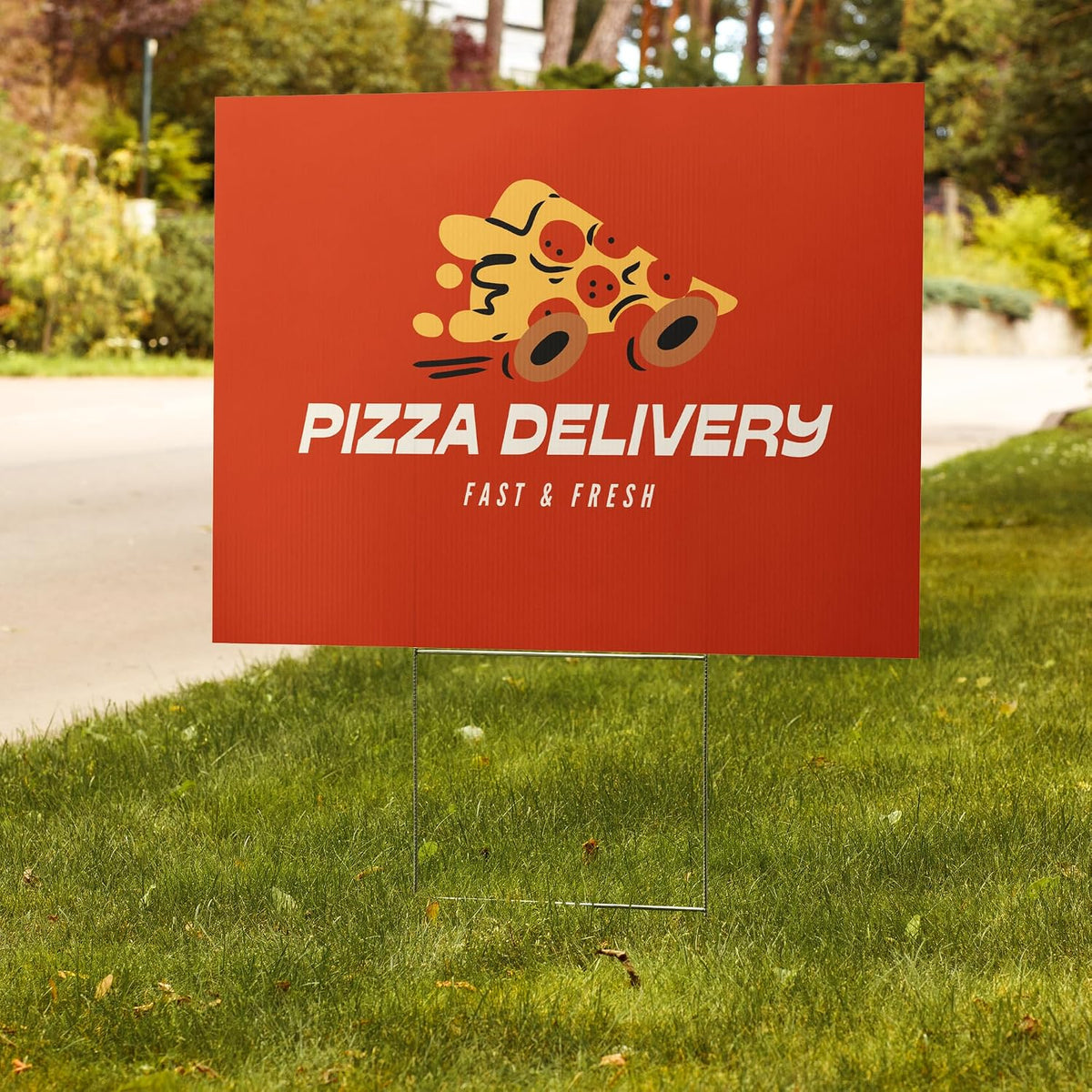 50 Pack of 24x18 inch Custom Yard Signs, Double and Single Sided Print, Metal H-Stakes, Durable 4mm Coroplast, Personalized Full Color Printing (50pk)