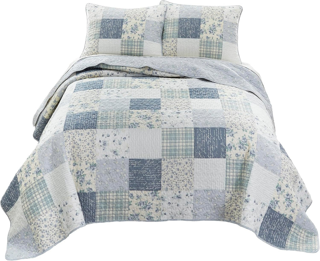 Donna Sharp Blue Pastures-Twin Quilt Set, Measures 68 x 90, Includes 1 Quilt and 1 Standard Sham, Machine Washable