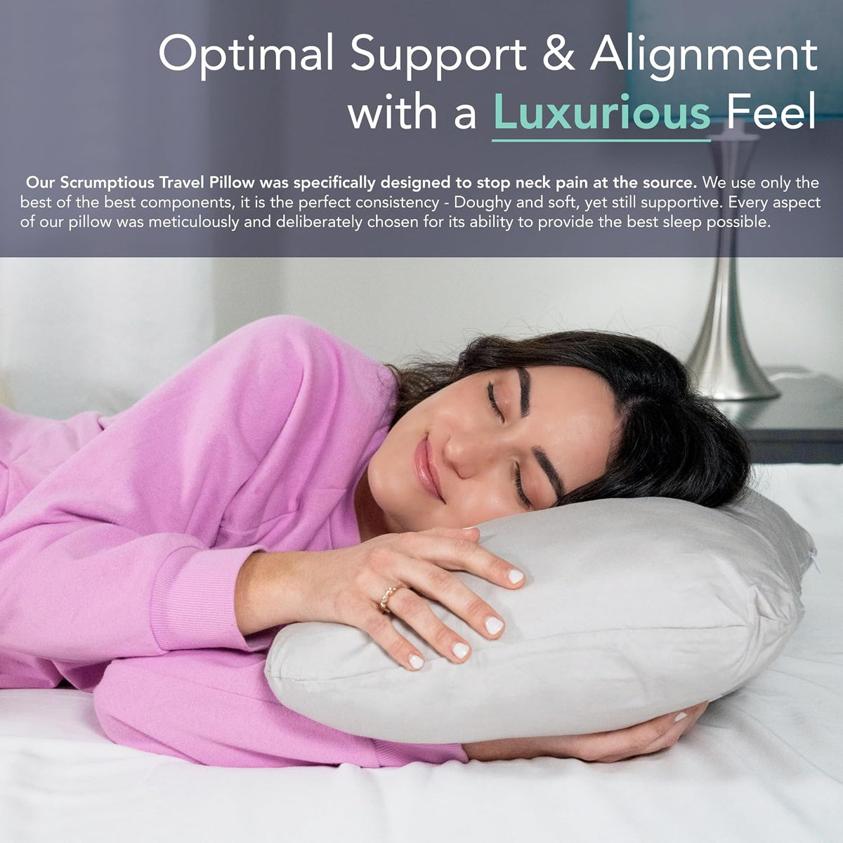 Honeydew Scrumptious Travel Pillow – Made in USA with Cooling Copper Gel Fill – CertiPUR Certified – Adjustable Travel Companion for Airplane & Traveling - Ergonomic Neck & Shoulder Support
