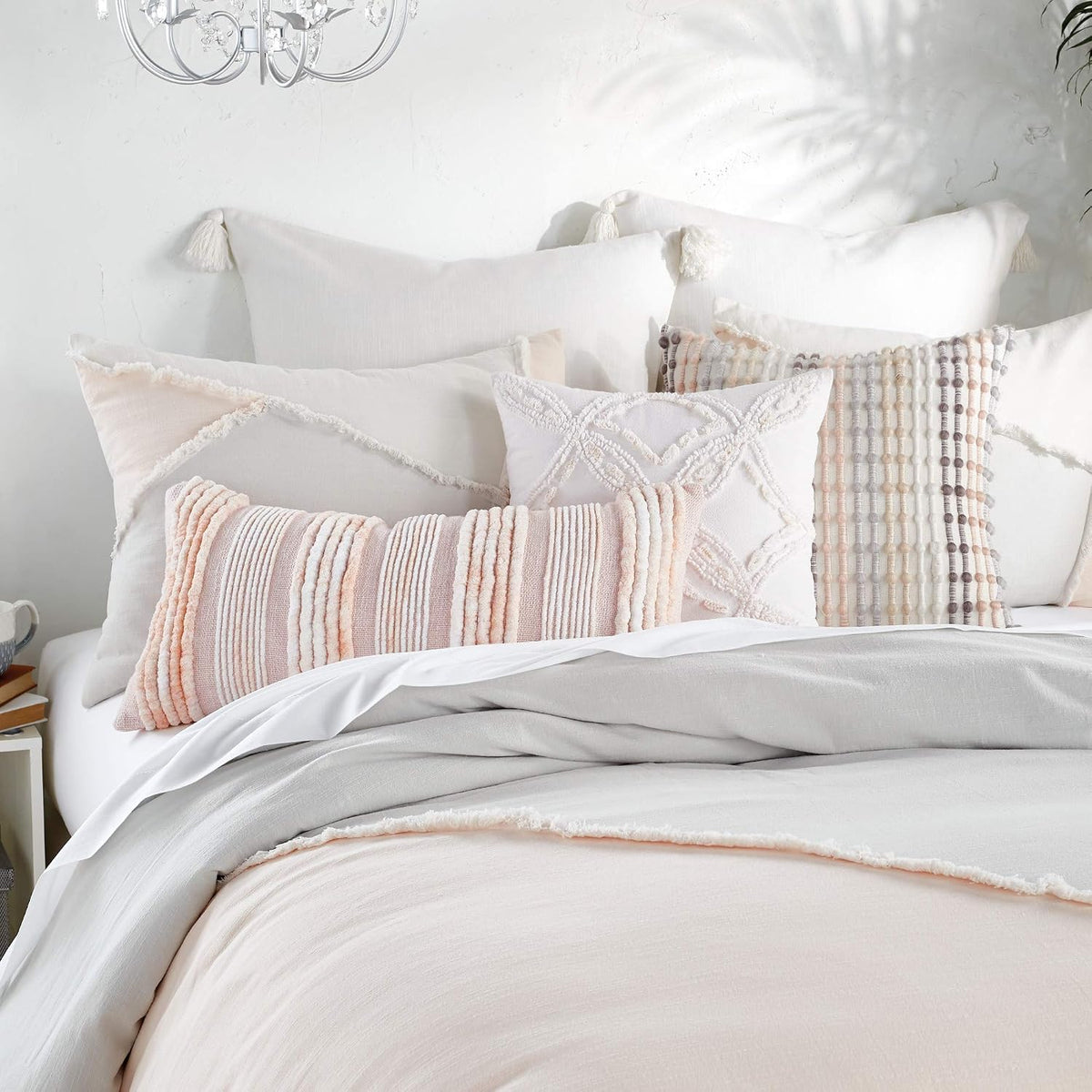 Peri Home 100% Cotton 3-Piece Comforter and Sham Set (Multi Colorblock Fringe, Full/Queen)