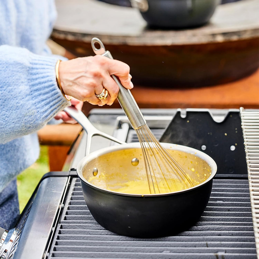 Demeyere Black 5 Stainless Steel with Ceramic exterior coating 2-qt Saucepan with Lid