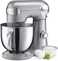 Cuisinart Stand Mixer, 12 Speeds, 5.5-Quart Mixing Bowl, Chef's Whisk, Flat Mixing Paddle, Dough Hook, and Splash Guard with Pour Spout, Silver Lining, SM-50BCNAS, Silver Lining