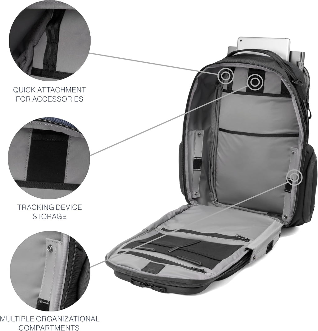 Travelpro Altitude Large Expandable Travel Laptop Backpack 30-36L, 16 Inch Laptop, Water Resistant, Work, Business, Men and Women, Jet Black