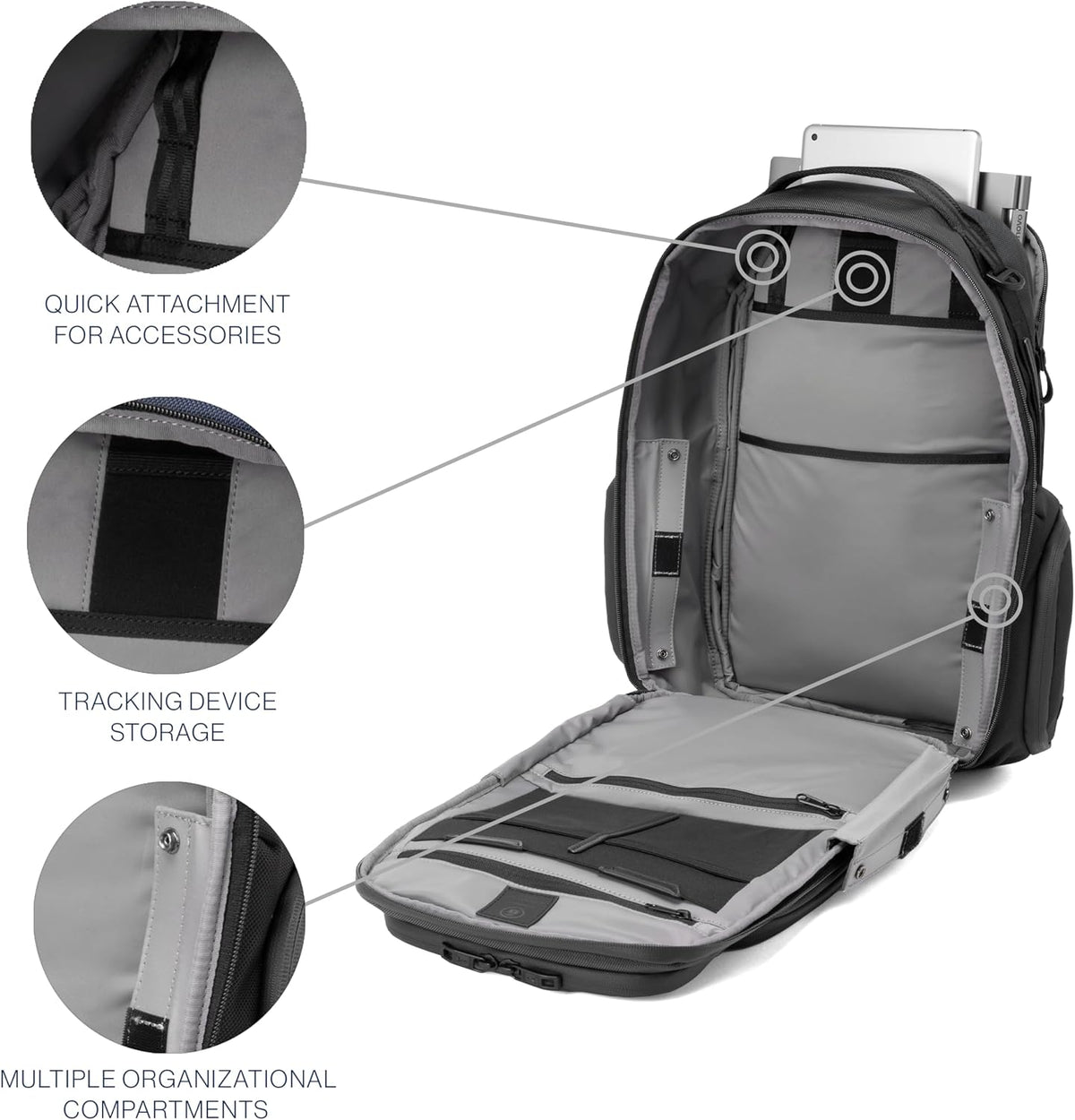 Travelpro Altitude Large Expandable Travel Laptop Backpack 30-36L, 16 Inch Laptop, Water Resistant, Work, Business, Men and Women, Jet Black