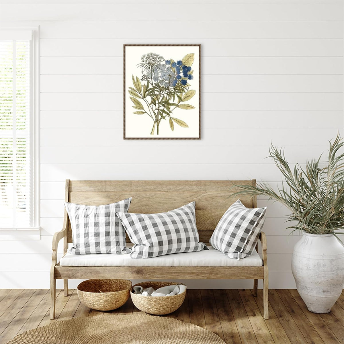 Amanti Art Framed Canvas Wall Art 28x23 Lacy Leaves I, Framed Wall Art Canvas, Flowers Artwork, Traditional Decor, Medium Poster Painting for Living Room, Bedroom, Bathroom, Kitchen, Office or