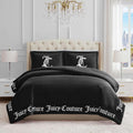 Juicy Couture - Comforter Set - Gothic Design Bedding - Twin/Twin XL - 2 Piece Set Includes (1) 90' x 68' Comforter and (1) 20' x 26' Sham - Wrinkle Resistant - Premium Bedroom Decor - Black