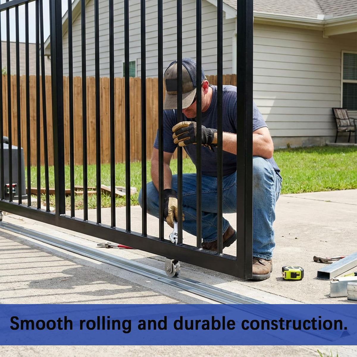 20Ft Heavy Duty Inverted V-Track (4FT×5),for 1' Od V-Groove Rollers for Sliding Gate Systems,Includes Hammer Drive in Anchors for Sliding Car Entry Doors & Rolling Driveway Gate