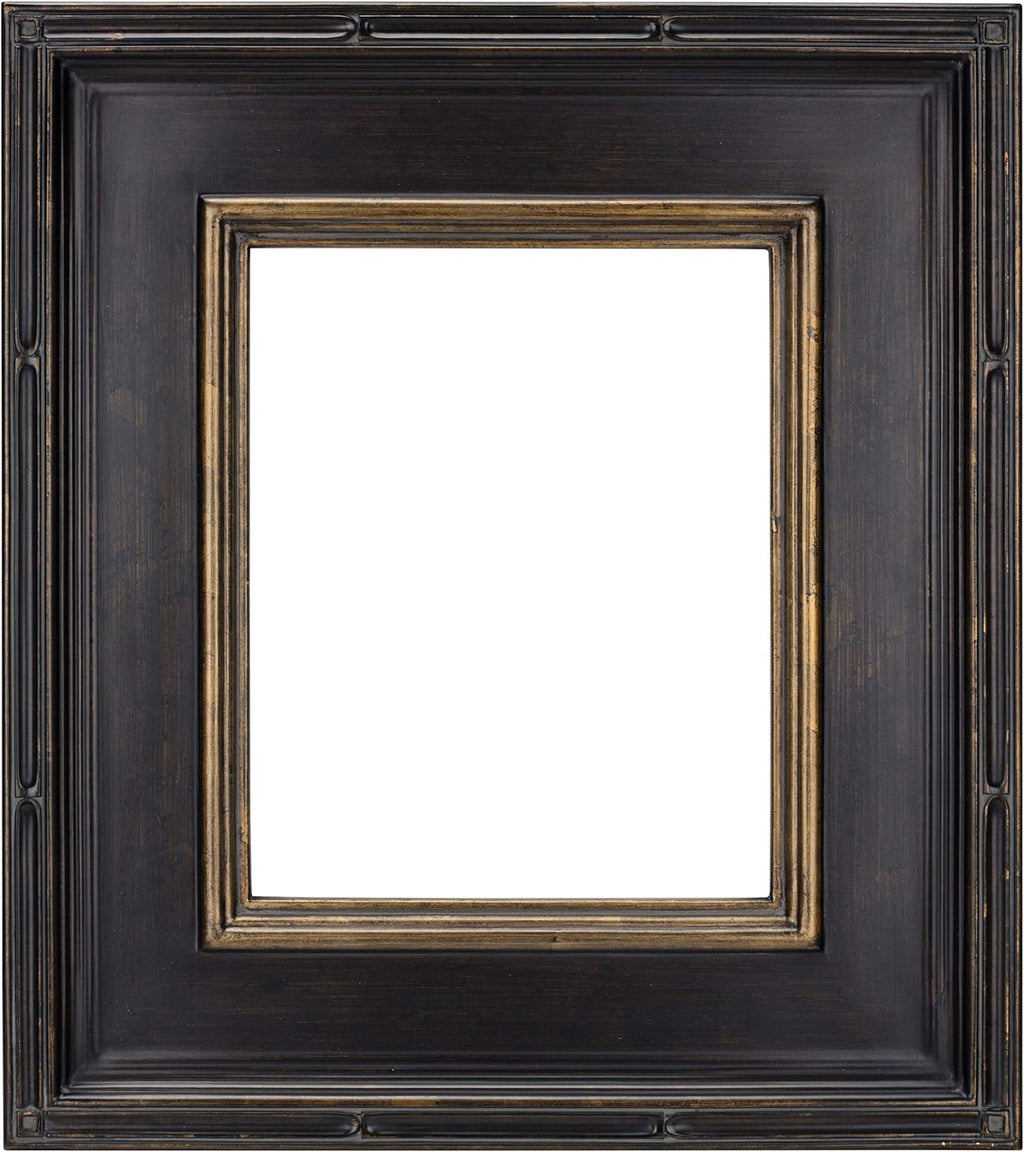 Creative Mark Museum Plein Aire Ornate Picture Frame - 18x36 - Antique Black W/Gold - Pack of 1, High-End Antique Style Frames - Open Back with No Glass or Backing