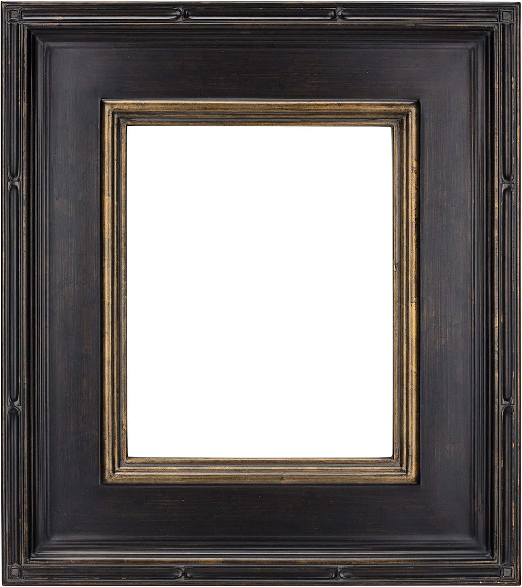 Creative Mark Museum Plein Aire Ornate Picture Frame - 18x24 - Antique Black W/Gold - Pack of 2, High-End Antique Style Frames - Open Back with No Glass or Backing