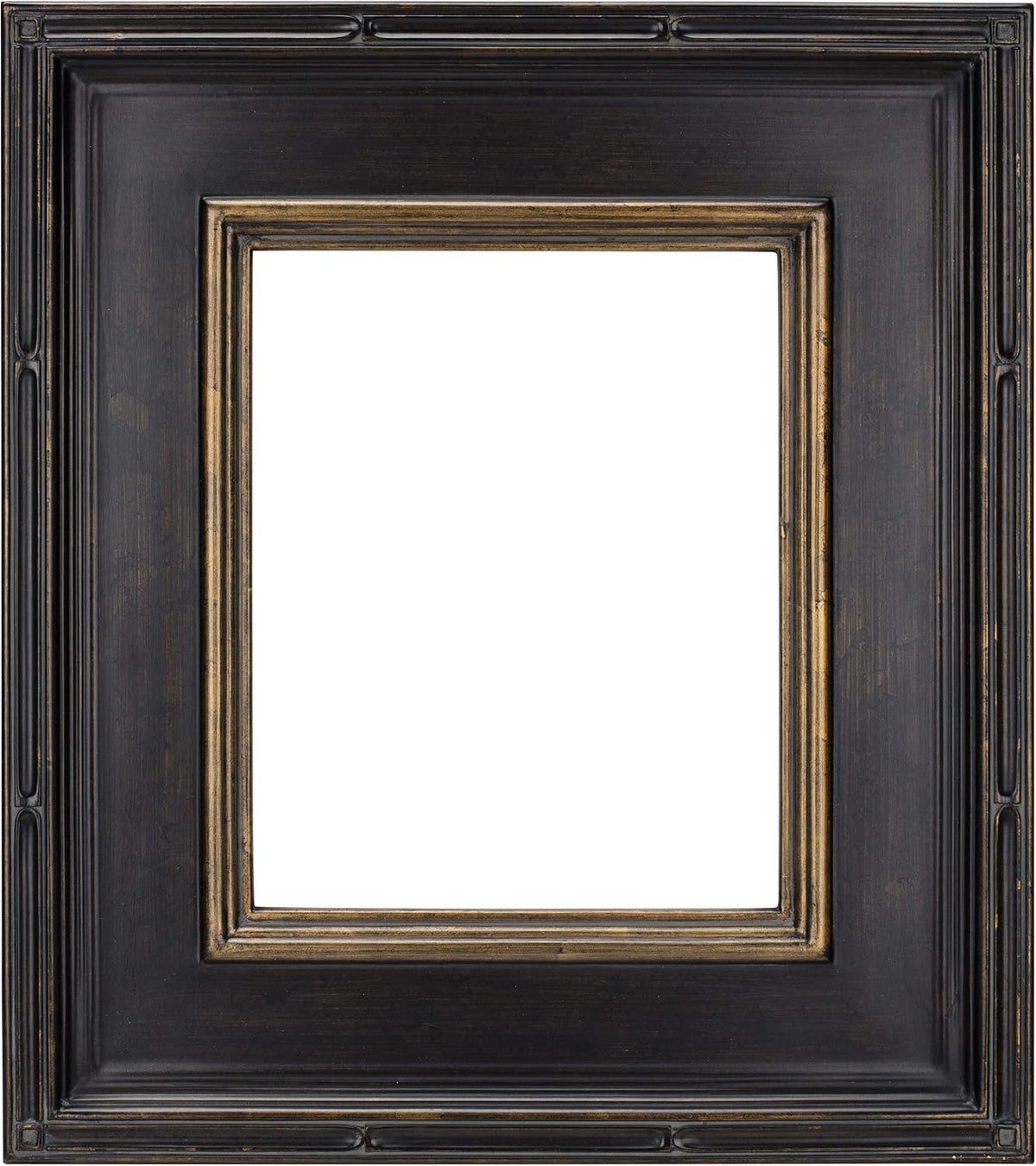 Creative Mark Museum Plein Aire Ornate Picture Frame - 12x24 - Antique Black W/Gold - Pack of 2, High-End Antique Style Frames - Open Back with No Glass or Backing