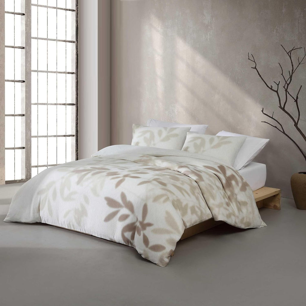 Calvin Klein - Queen Comforter Set, Floral Inspired Soft Bedding with Matching Shams, Oeko-Tex Certified (Shadow Branches Beige, Queen)