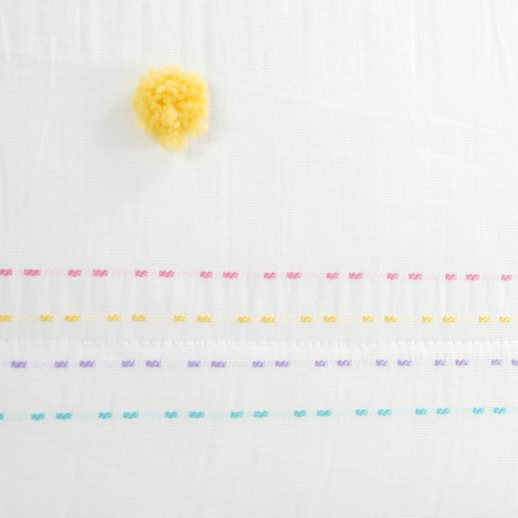 Lush Decor Rainbow Pom Pom and Stripes Quilt Set, 3 Piece Set, Full/Queen, White & Rainbow - Fun & Colorful Kids Bedding Set - Rainbow Quilt for Teen Dorm Decor - Striped Quilt - Girls Bedroom Decor