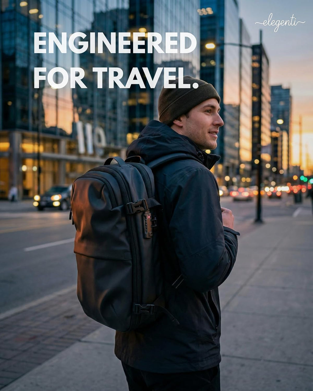 Expandable Vacuum Travel Backpack with Compression System & Pump | 60L Carry On Backpack with TSA Lock, Laptop Sleeve & Water Resistant Shell | Black