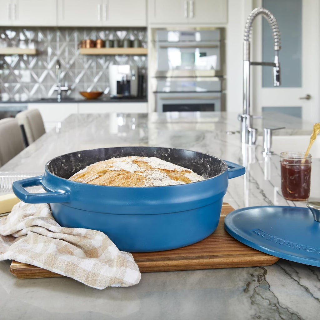 All American 1930 - Dutch Oven - The Saucier Set, Berry Blue - 5.5qt Capacity - Perfect for Sauces, Soups & Simmering - Non Stick & PFAS Free - Made in the USA