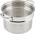 Hestan Provisions 8-Quart Stainless Steel Pasta Insert and Steamer Basket - Fits 8 Qt Stock Pots, 18/10 Stainless Steel, Dishwasher Safe