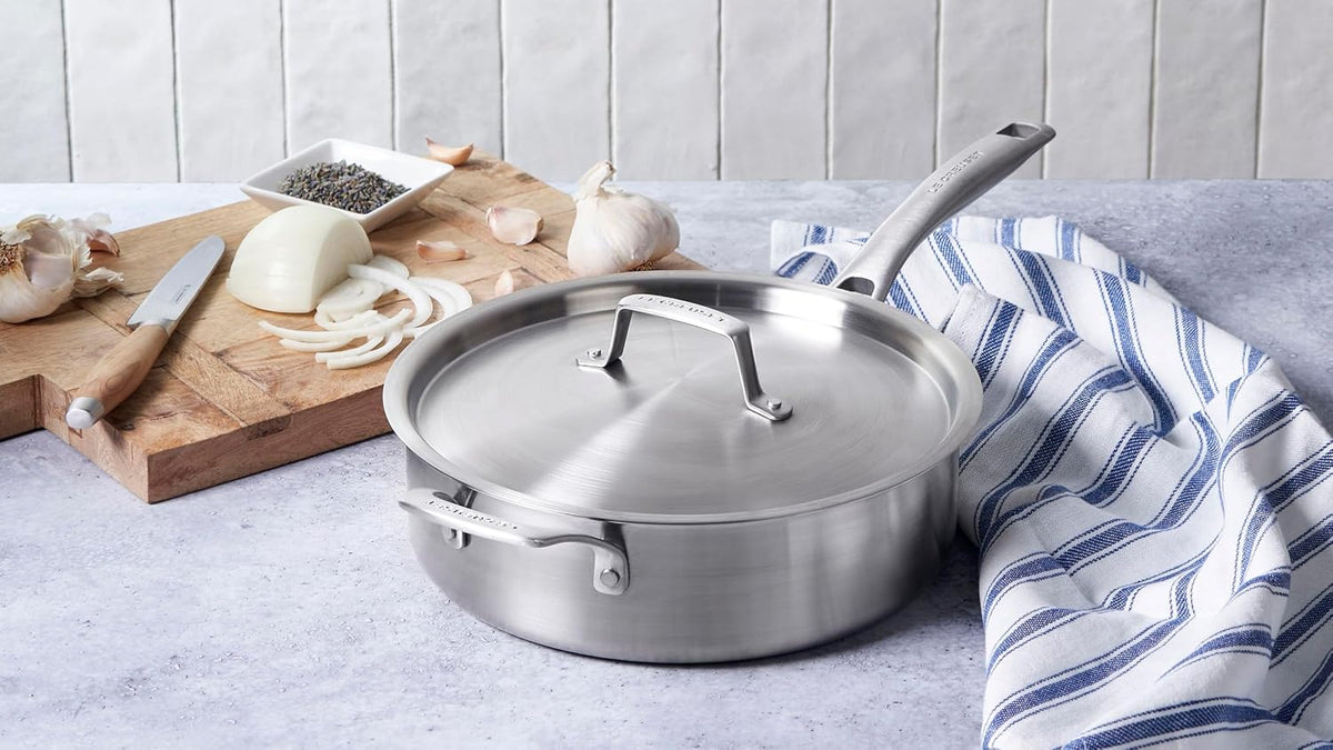 Le Creuset Essential Stainless Steel Saute Pan, 4.5 Qt.