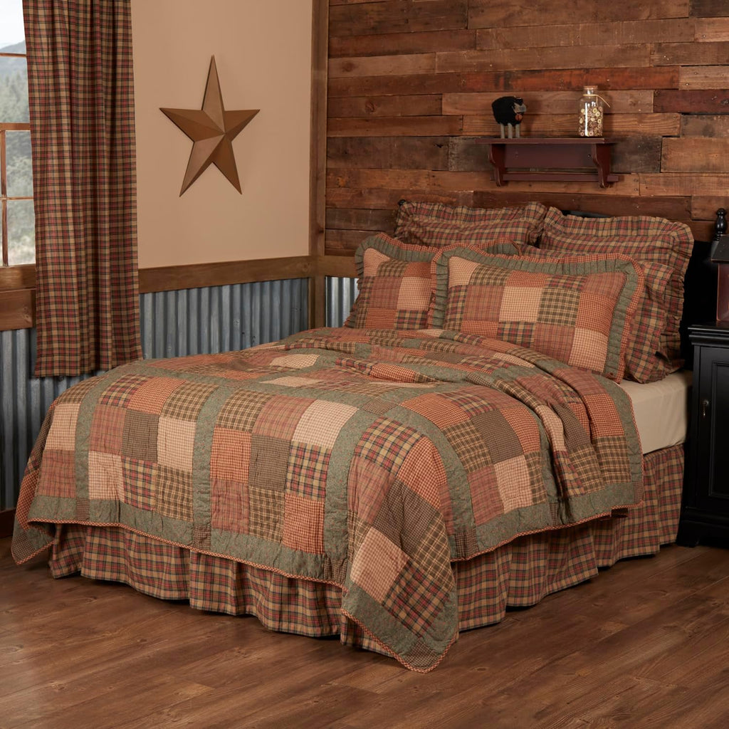 VHC Brands Crosswoods 3 Piece Quilt Set (1 Twin Quilt, 2 Standard Shams)