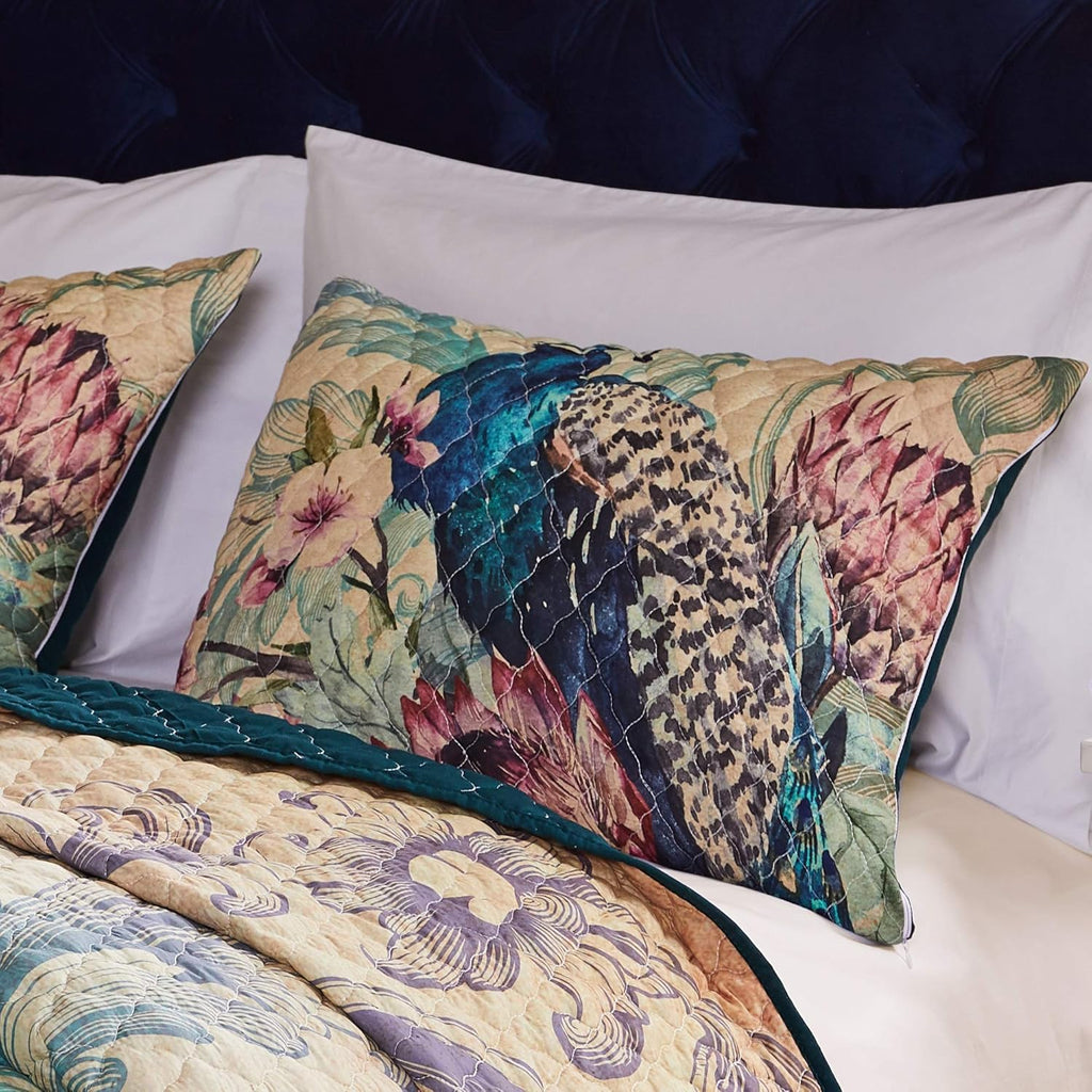 Greenland Home Fashions Ultra-Soft, Reversible, Brushed Microfiber Quilt Set, 3-Piece King/Cal King, Eden Peacock