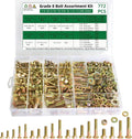 772 Pcs Grade 8 Bolt and Nuts Assortment Kit, Heavy Hex Screws Bolts Nut...