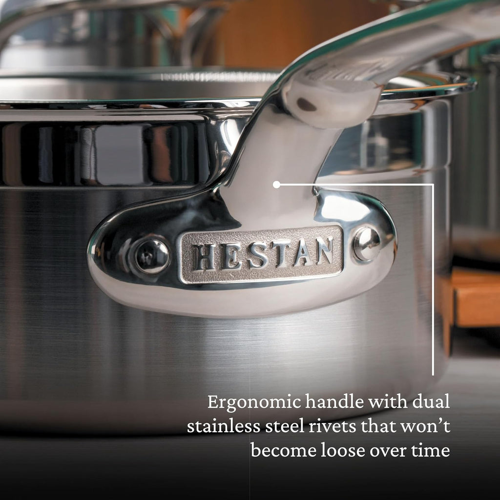 Hestan ProBond Forged - Professional Clad Stainless Steel Sauce Pan, 2 Quart, Induction Compatible