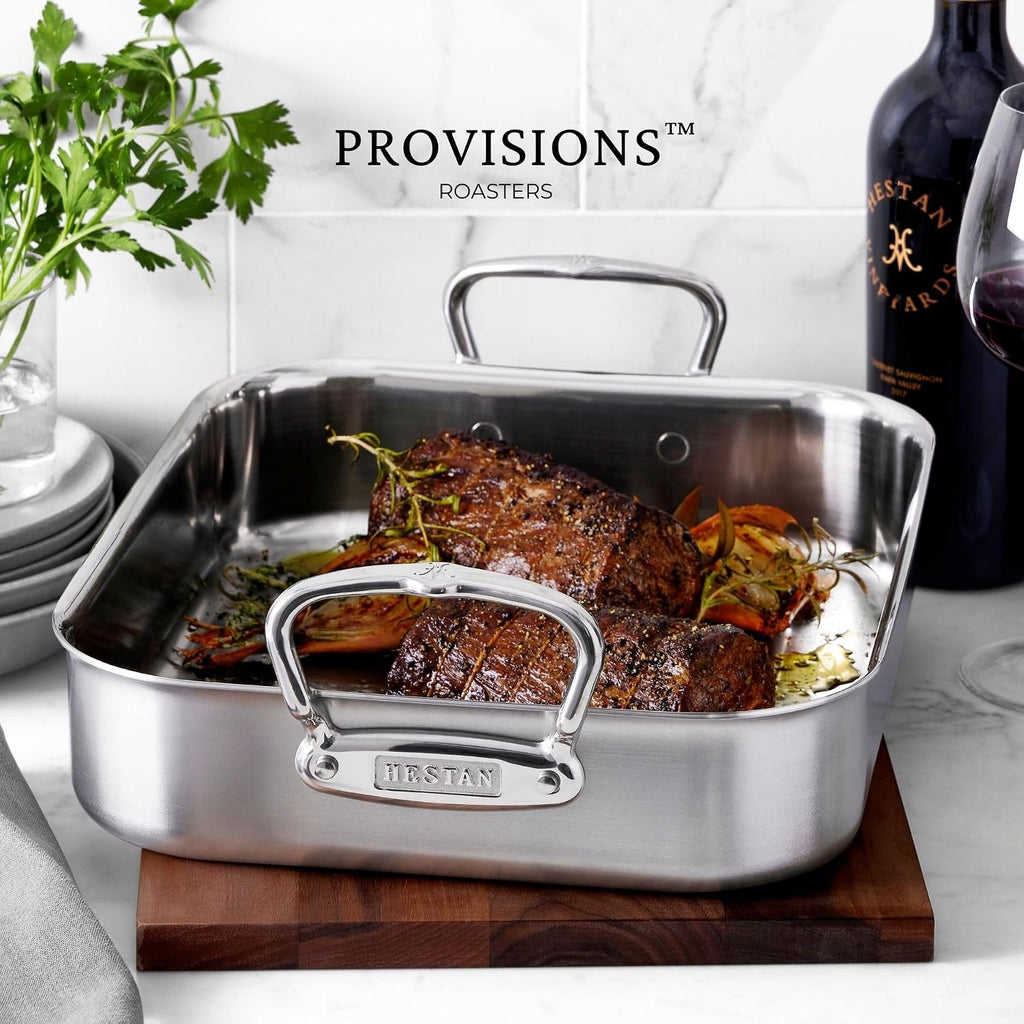 Hestan Provisions – 14.5' Classic Clad Roaster with Stainless Steel Rack