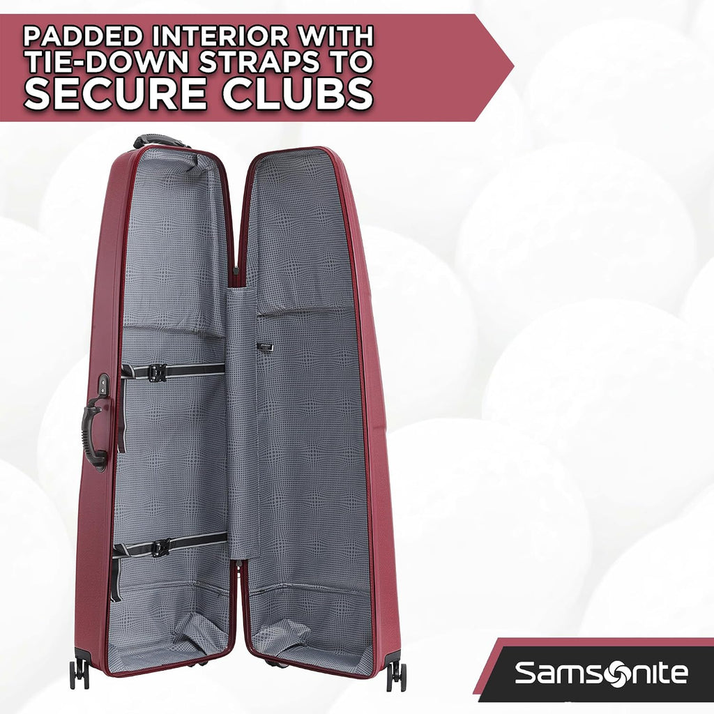Samsonite Tour Deluxe Golf Hard Case Golf Travel Bag, Lightweight & Durable ABS Shell, 360 Degree Multi-Directional Wheels