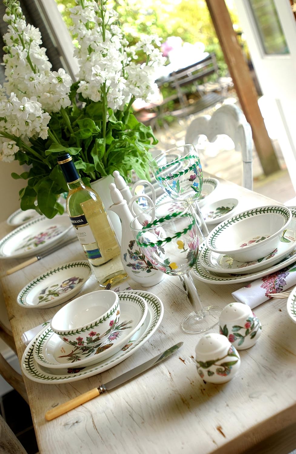Portmeirion Botanic Garden 6.5' Cereal Bowl - Set of 6 | Assorted Floral Motifs | Fine Earthenware | Chip Resistant Glaze | Dishwasher, Microwave, Freezer, Oven Safe | Made in England
