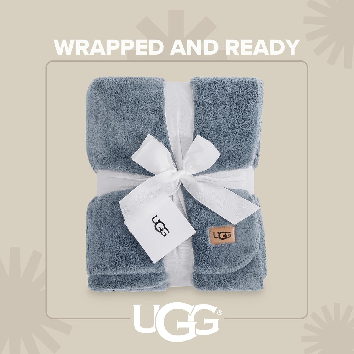 UGG Whitecap Fleece Throw Blanket, Plush Cozy Throw for Couch or Bed, Luxury Home Decor for Living Room, Ultra Soft Blankets, Machine Washable, 50-inch x 70-inch, Denim Blue