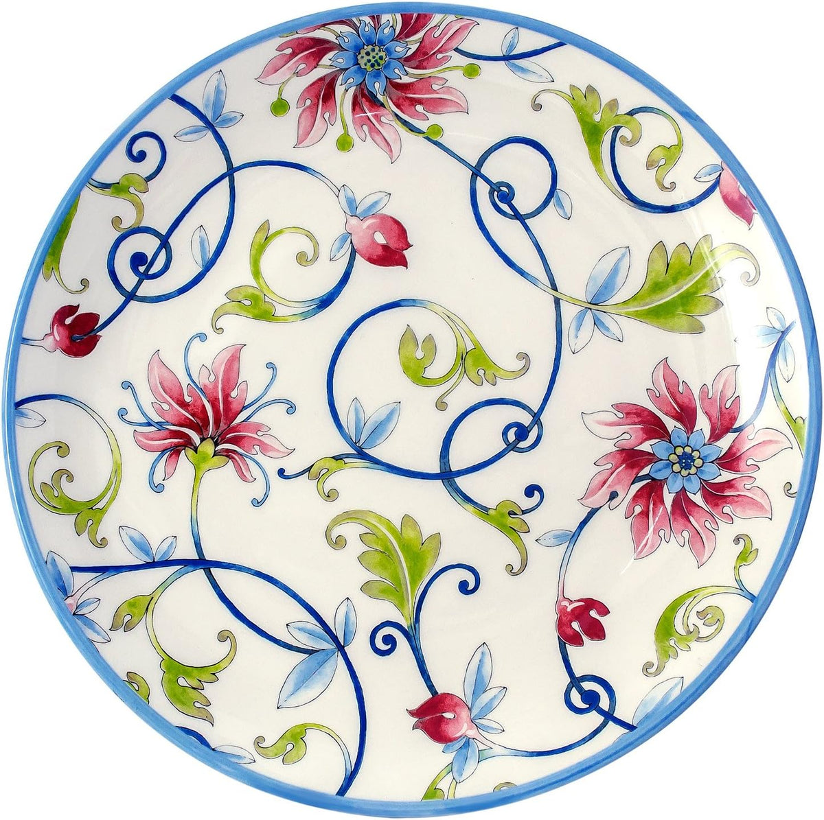 Tudor Royal Collection 16-Piece Round Dinnerware Set, Service for 4, Botanical Design, Plates Bowls Dishes, High-Gloss Premium Quality