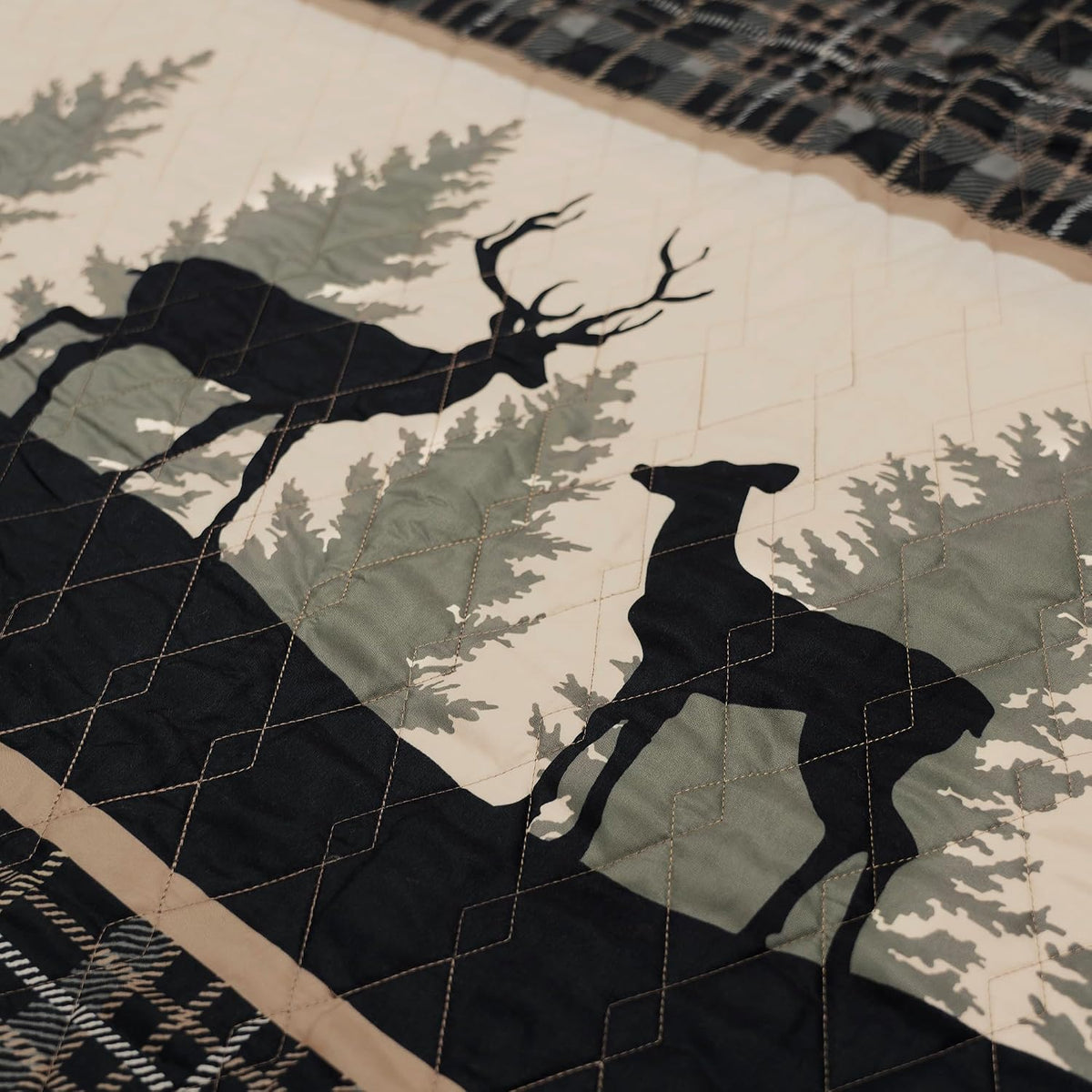 Donna Sharp Deer Walk-Twin Quilt Set, Measures 68 x 90, Includes 1 Quilt and 1 Standard Sham, Machine Washable