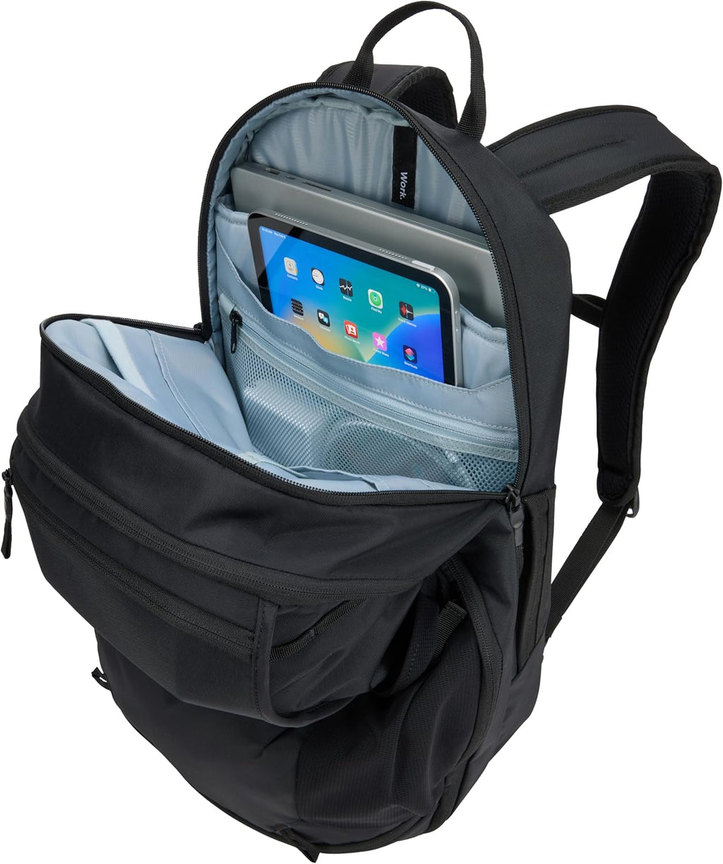 Thule EnRoute Backpack 30L, Elevated 17' Laptop Pocket, 11' Tablet Sleeve, Separate Accessories Compartment, TPU Zippered Pocket for Wet/Dirty Items