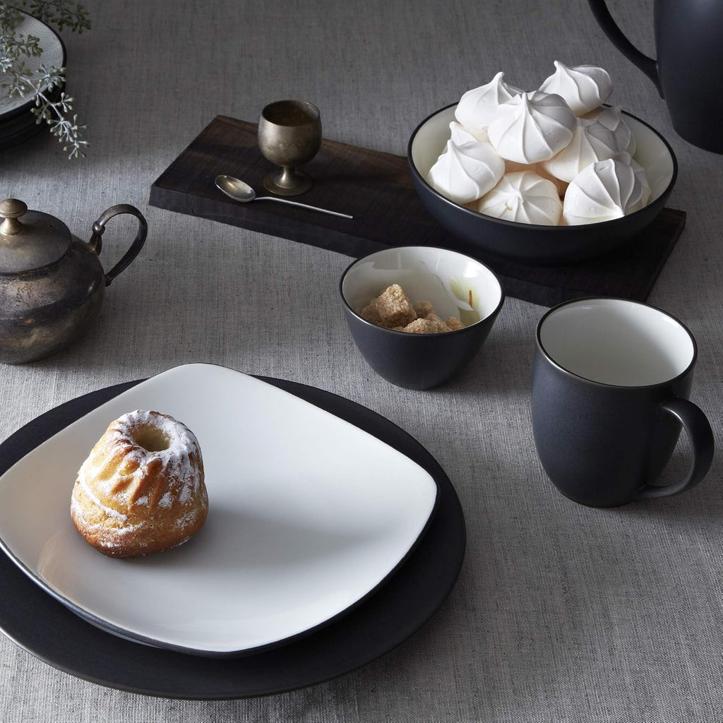 Noritake Colorwave Graphite 16-Piece Square Set, Service for 4 in Black/Graphite