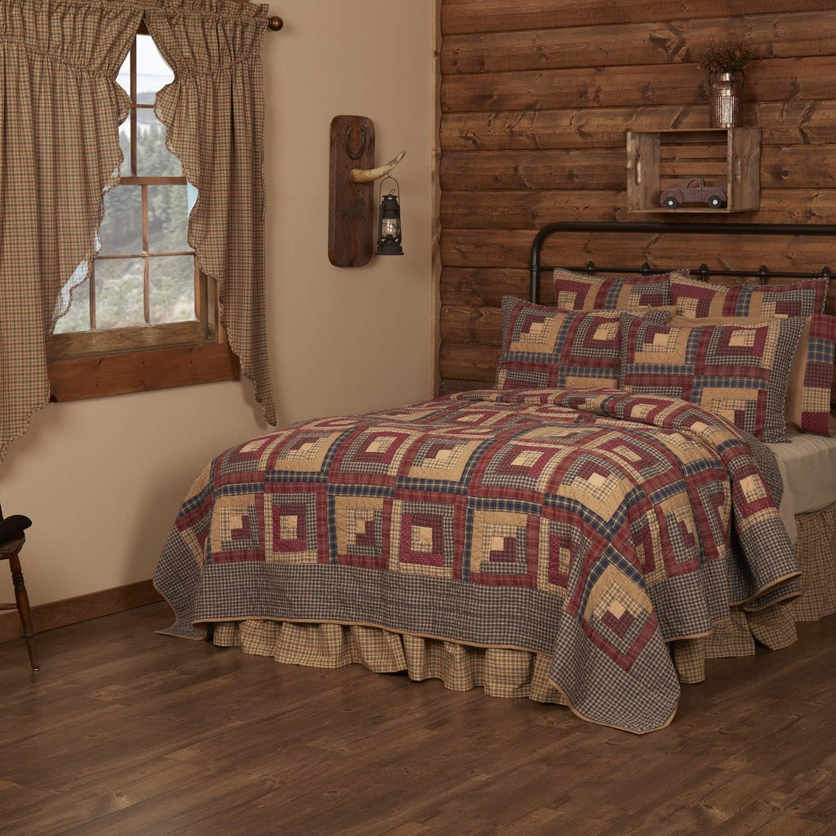 VHC Brands Millsboro 3 Piece Quilt Set (1 Twin Quilt, 2 Standard Shams)
