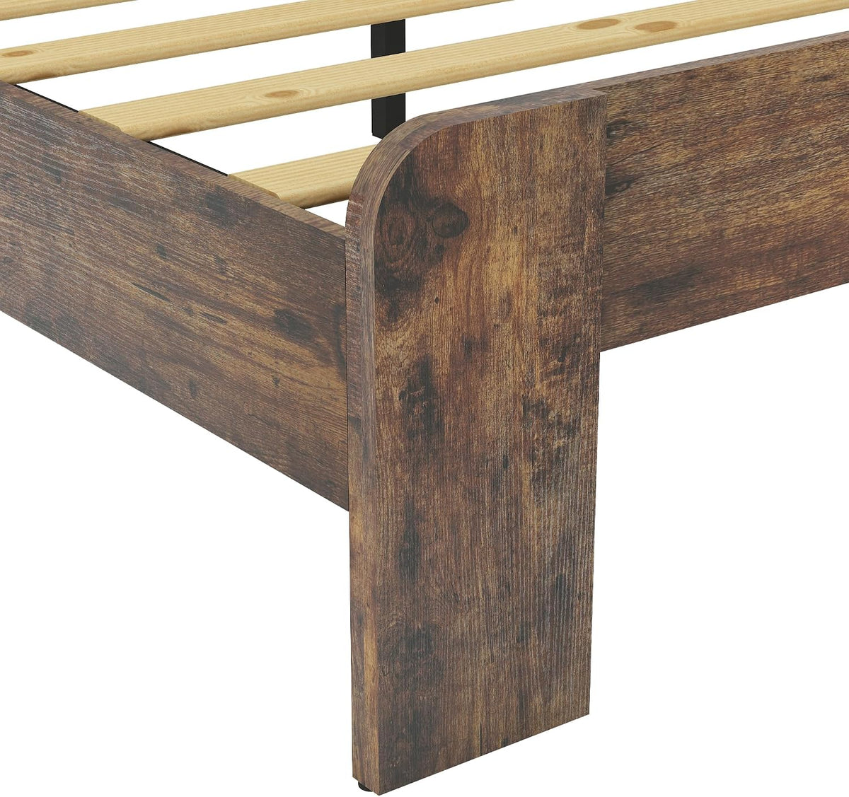 Ball & Cast Full Size Bed Frame with Storage Headboard,Wood Platform Full Bed with LED Light & USB Port,Noise Free,No Box Spring Needed,Easy Assembly,Dark Brown