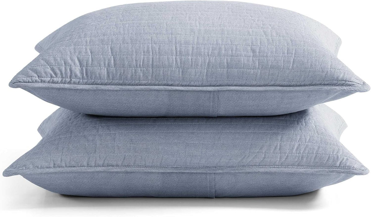 Tommy Hilfiger - King Quilt Set, Soft Cotton w/Breathable Feel, Lightweight Bedding for Year Round Comfort, 3 Piece Bed Set w/Matching Pillowcases (Christopher Blue)