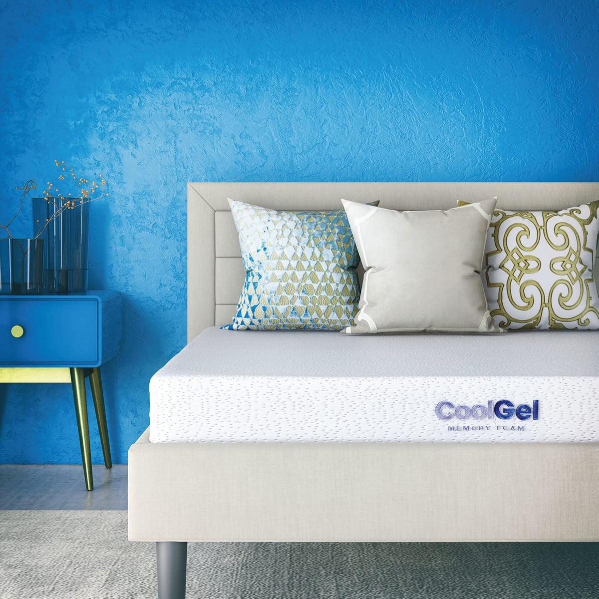 COOL GEL Chill Memory Foam 14-Inch Mattress with Pillow, CertiPUR-US Certified, Mattress in a Box, Twin XL, White
