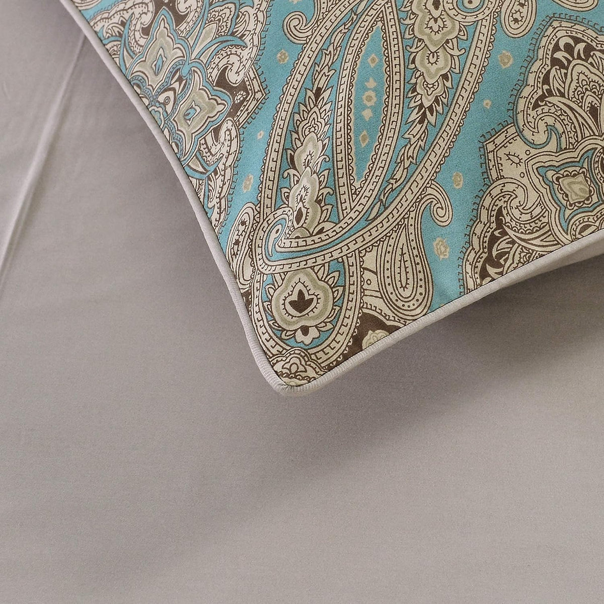 Brandream Luxury Hotel Classy Paisley Regal Themed Duvet Cover Set 100% Cotton Sateen, Inside Ties, Comfortable, Soft Durable, 3pc 800-Thread-Count Bedding Set with Button Closure Taupe King Size
