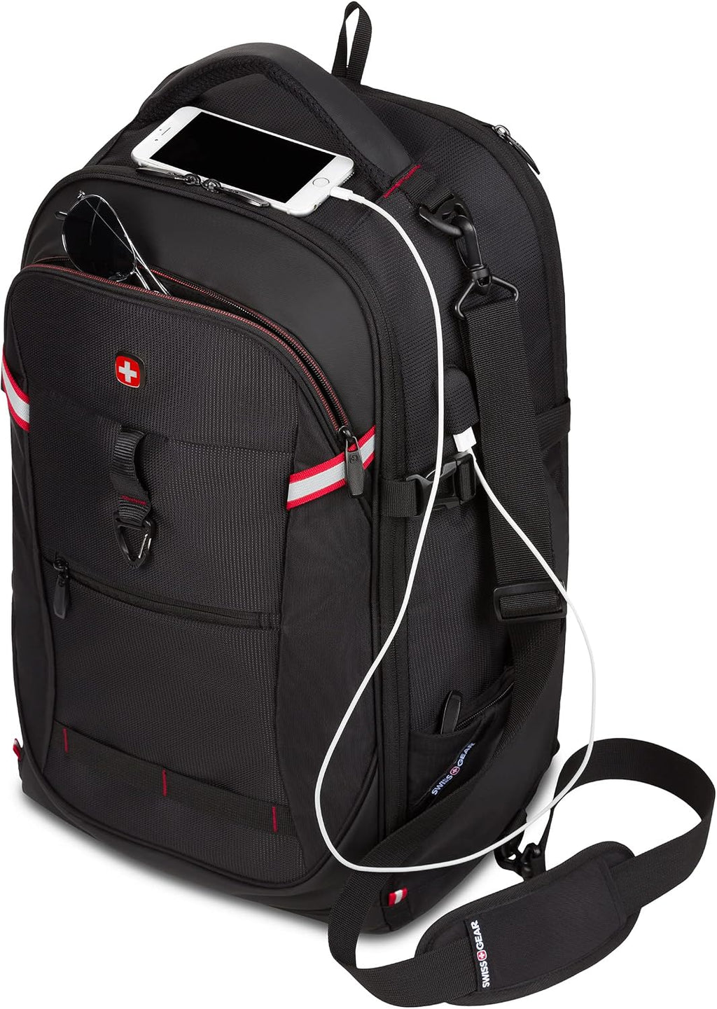 SwissGear 3766 Extra Large 48L Travel Backpack with USB Charging Port, Built-in RFID, Fits 16 Inch Laptop