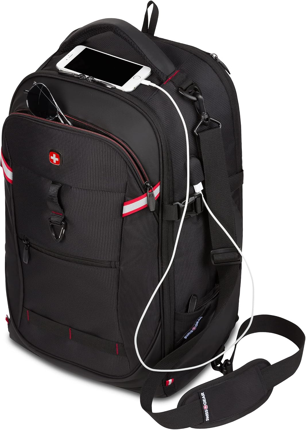 SwissGear 3766 Extra Large 48L Travel Backpack with USB Charging Port, Built-in RFID, Fits 16 Inch Laptop