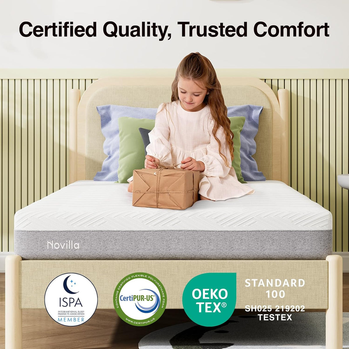 Novilla Bliss Mattress Twin, 6-Inch Gel Twin Size Memory Foam Mattress in a Box for Cool Night Sleep & Pressure Relief, Two Foam Layers for Spinal Alignment, CertiPUR-US Certified, Medium Firm Feel