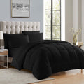 Sweet Home Collection Down Alternative Comforter All Season Warmth Luxurious Plush Loft Microfiber Fill Duvet Insert Bedding, Twin, Black (Pack of 8)