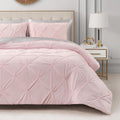Juicy Couture Kiss Pleat Plush Micromink Light Pink King Comforter Set - Cozy 3 Piece Bedding Ensemble