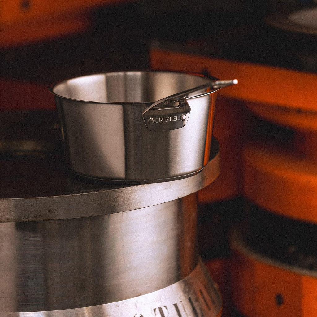 Cristel 1826 Collection 3 Qt. Saucepan, Made in France, 18/10 Stainless Steel, 3-Ply Construction, Double Riveted Fixed Handle, Oven and Dishwasher Safe