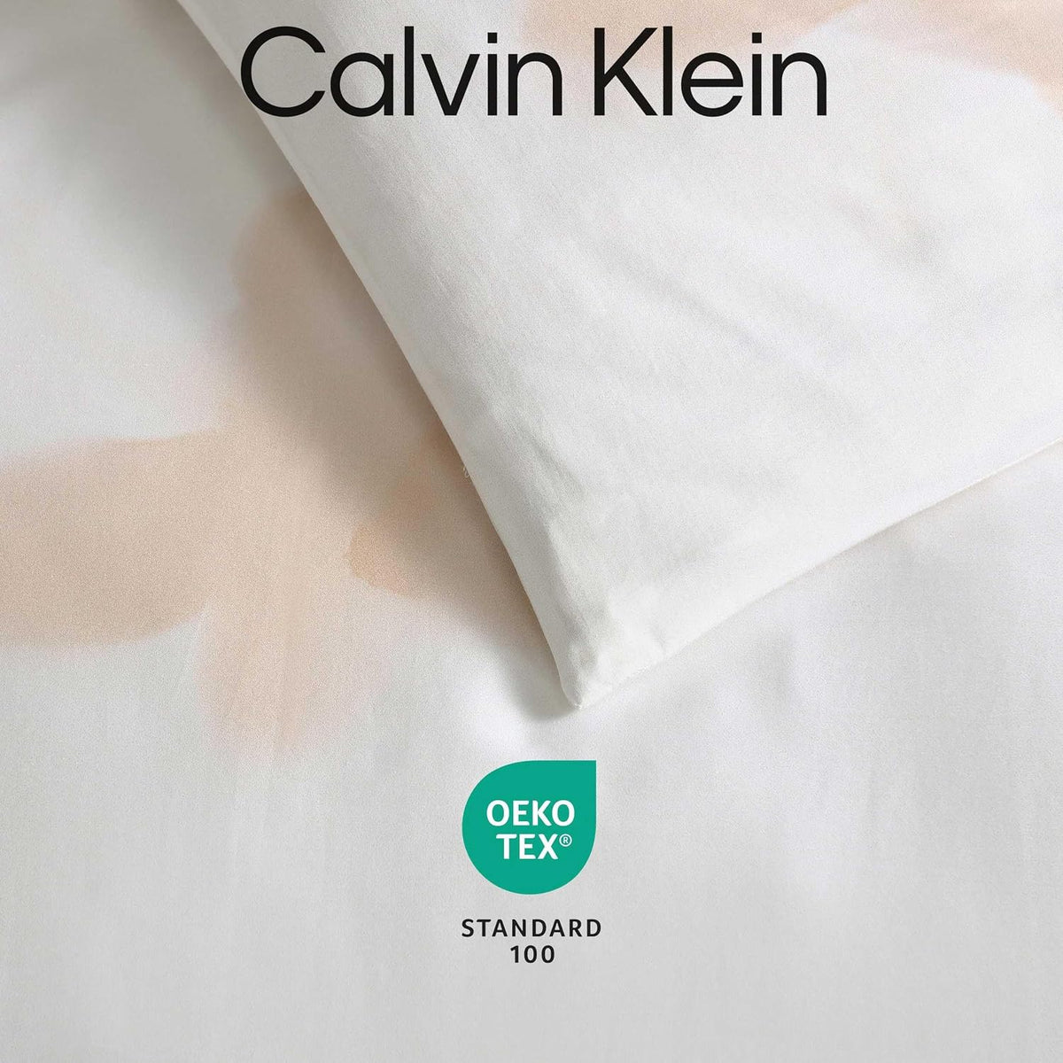 Calvin Klein - King Comforter Set, Cotton Sateen Bedding with Shams, Soft and Breathable, Smooth Silky Feel with Subtle Sheen, Lightweight All-Season Comforter, Liquid Floral Beige