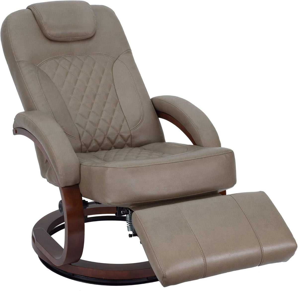 RecPro Nash 28' RV Euro Chair Recliner | Modern Design | RV Furniture | Swivel Base | Recliner Chair (2 Chairs, Putty)